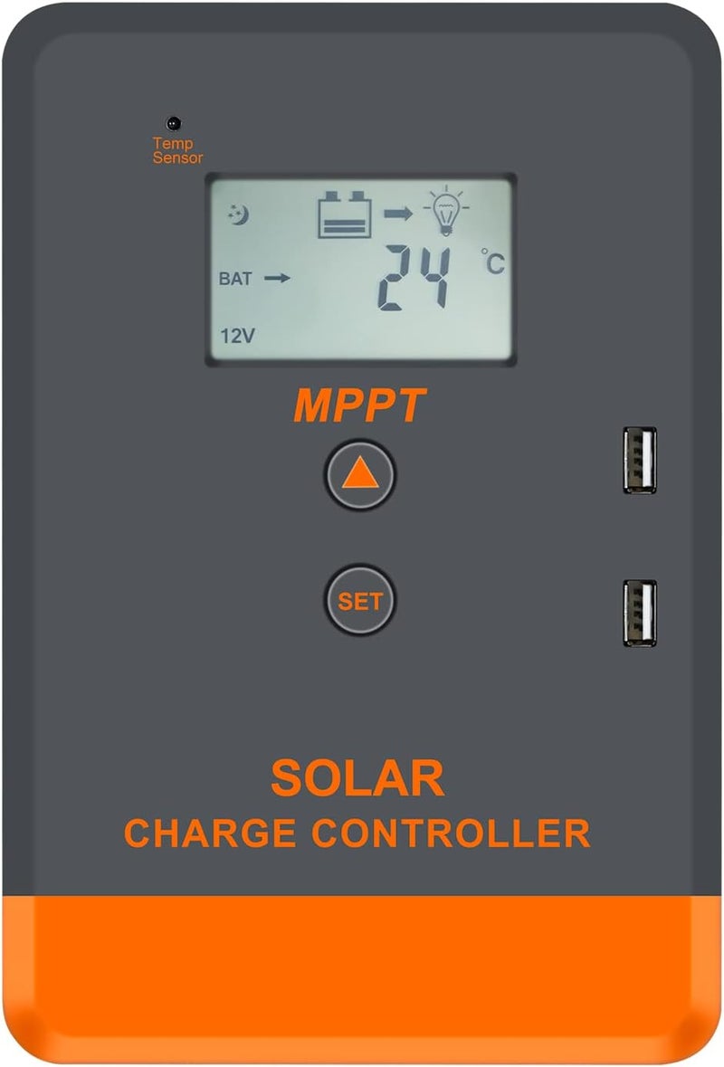 PowMr تحكم شحن الطاقة الشمسية MPPT 12V 24V 30Amp، وحدة تحكم mppt 30a منظم الطاقة الشمسية 30Aw/LCD عرض لبطاريات AGM، جل، مغمورة وليثيوم - Image 1